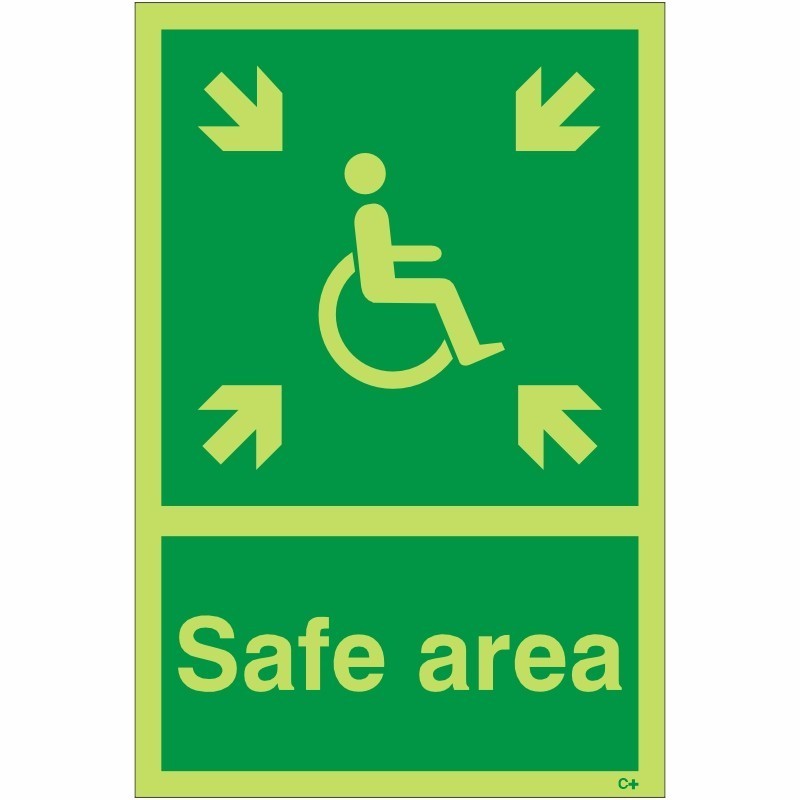 Glow in the Dark Safe Area Sign | Safety Signs UK