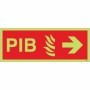 Glow in the dark PIB arrow right emergency information box sign