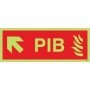 Glow in the dark premises information box PIB arrow up left safety sign