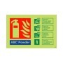 Glow in the dark ABC powder fire extinguisher sign
