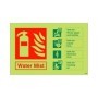 Glow in the dark water mist fire extinguisher sign