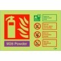 Glow in the dark M28 powder fire extinguisher ID sign
