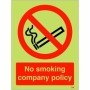 Glow in the dark no smoking company policy safety sign