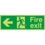  Glow in the Dark Fire Exit Arrow Left Emergency Safety Sign