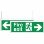 Fire Exit Left Right Arrows Double Sided Hanging Sign