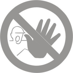 Glass safety no entry sign for restricted access