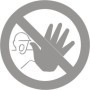 Glass safety no entry sign for restricted access