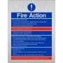 Fire Action Notice sign with instructions for residents if fire breaks out in a flat