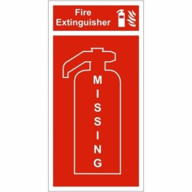 Fire extinguisher missing location panel sign