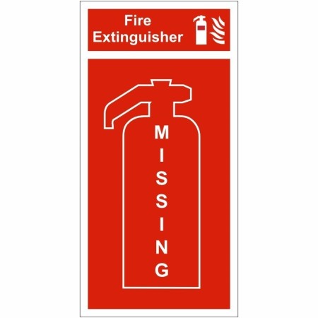Fire extinguisher missing location panel sign