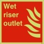  Photoluminescent wet riser outlet safety sign