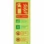  Photoluminescent water plus additive fire ID sign with extinguisher use and hazard restriction symbols
