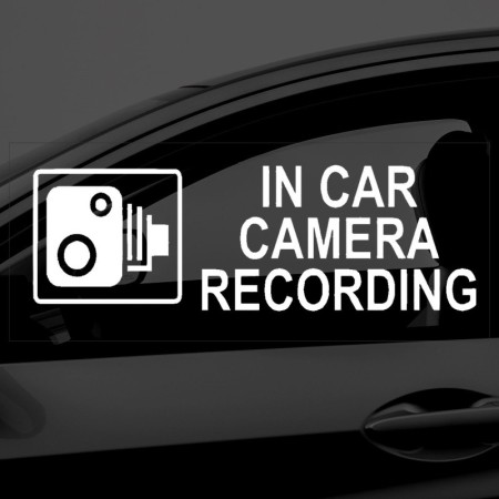 In car camera recording CCTV stickers pack of 8 for vehicle surveillance warning