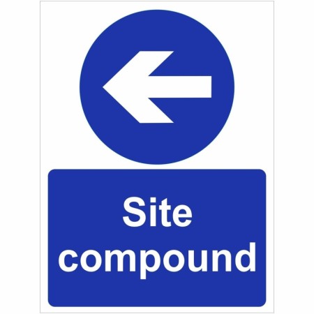 Site Compound Arrow Left directional safety sign