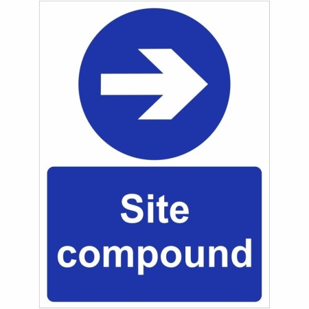Site Compound Arrow Right directional safety sign