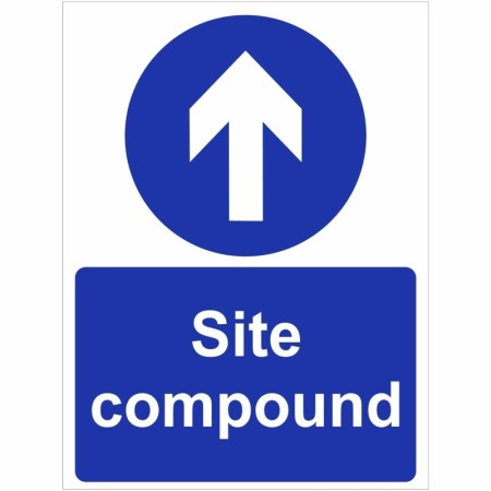 Site Compound Straight Ahead directional safety sign