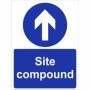 Site Compound Straight Ahead directional safety sign