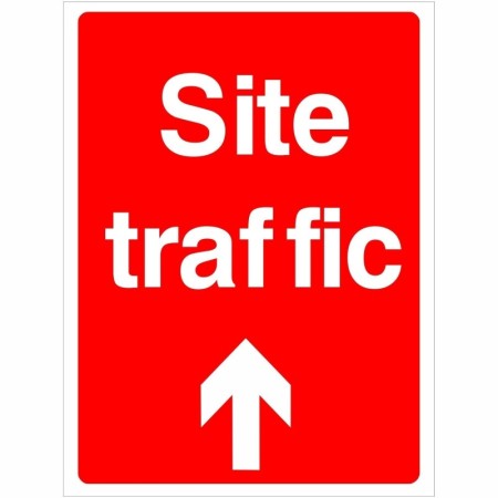 Site Traffic Straight Ahead directional road sign