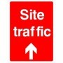 Site Traffic Straight Ahead directional road sign