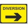 Diversion arrow right reflective road sign with right arrow