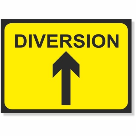 Diversion arrow up reflective road sign with upward arrow