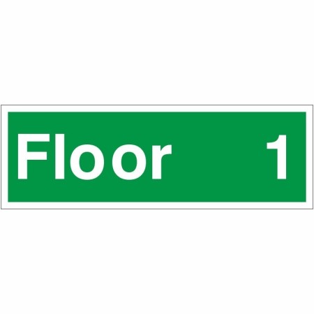 Floor 1 green floor level identification sign