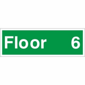 Floor 6 floor level identification safety sign