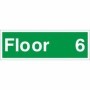 Floor 6 floor level identification safety sign