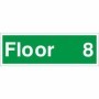 Floor 8 floor level identification safety sign