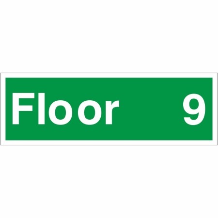 Floor 9 floor level identification safety sign