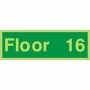  Glow in the dark floor 16 level identification sign