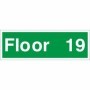 Floor 19 floor level identification safety sign