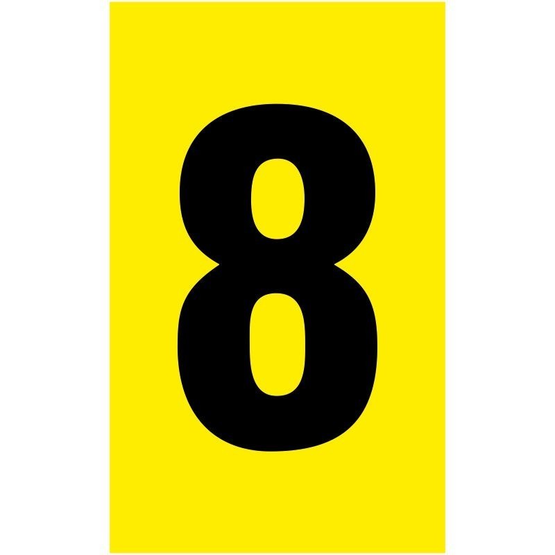 Bay Number Sign Warehouse Bay Yellow Number Markers - Self Adhesive F8 Sign | Safety ...
