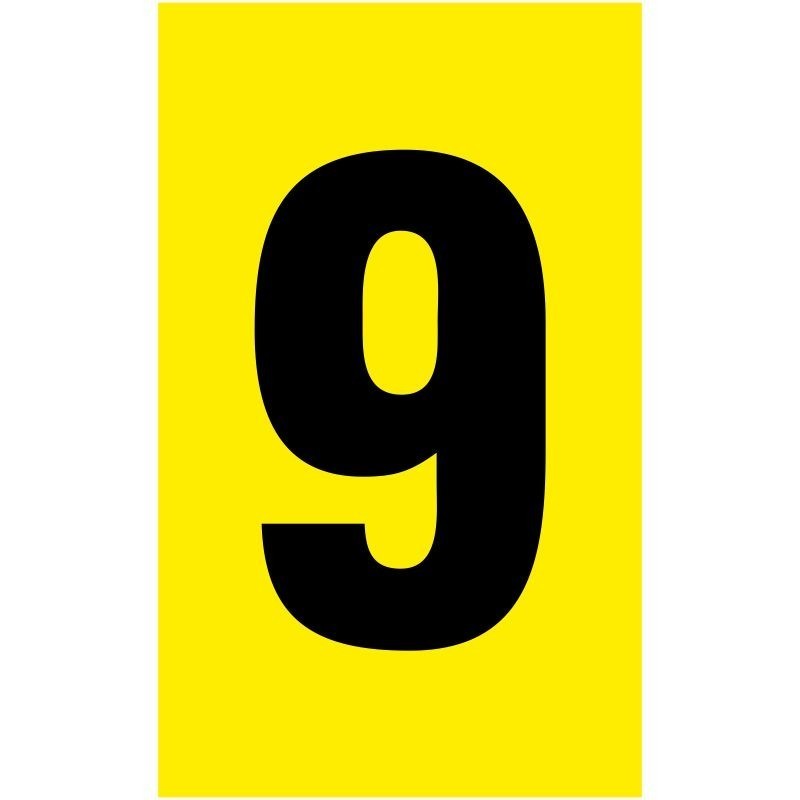 Warehouse Bay Yellow Number Markers - Self Adhesive F8 Sign | Safety ...