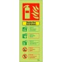 Glow in the dark fluorine free wet chemical fire extinguisher safety sign