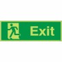 Glow in the Dark Exit man running left emergency exit safety sign