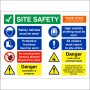 Danger Demolition In Progress Multi Message Safety Board with PPE and demolition hazard warnings