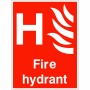 Fire Hydrant Sign with white H symbol and flame graphic
