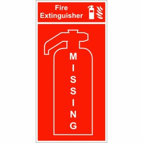 Fire extinguisher missing location panel sign