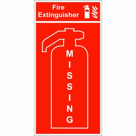 Fire extinguisher missing location panel sign