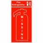 Fire extinguisher missing location panel sign