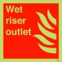 Wet riser outlet glow in the dark safety sign