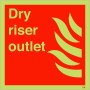 Dry riser outlet glow in the dark safety sign