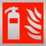 Fire extinguisher brushed aluminium fire safety sign