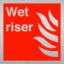Glow in the Dark Wet riser safety symbol sign for emergency firefighting water systems