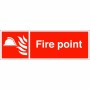 Fire Point Sign with white fire symbol and text on red background