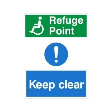 Refuge Point Keep Clear Non Slip Floor Sign