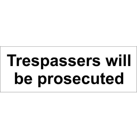 Trespassers Will Be Prosecuted Door Sign