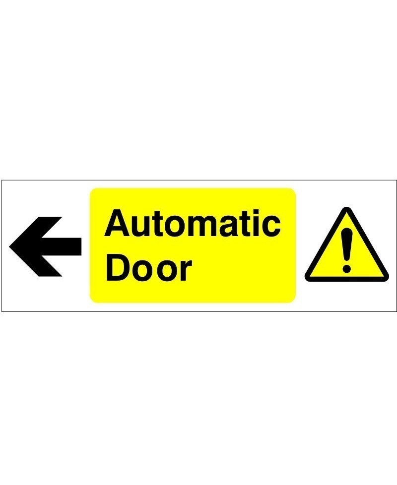 Automatic Door Arrow Left Sign 300 x 100mm