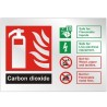 Brushed Aluminium Effect Carbon Dioxide Fire Identification Sign